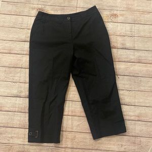 Rafaella Black Capri Pants With Buckle Size 10